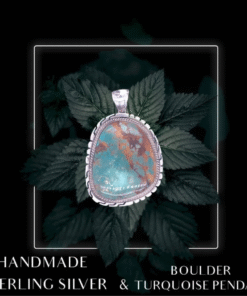 Boulder Turquoise Pendant with Handmade Sterling Silver