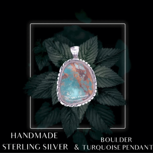 Boulder Turquoise Pendant with Handmade Sterling Silver