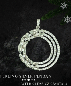 Sterling Silver Pendant with Clear CZ Crystals