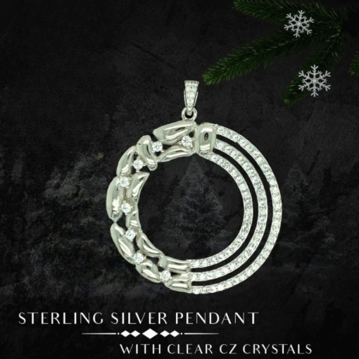 Sterling Silver Pendant with Clear CZ Crystals