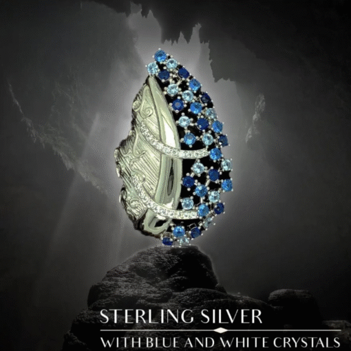 Sterling Silver with Blue and White Crystals