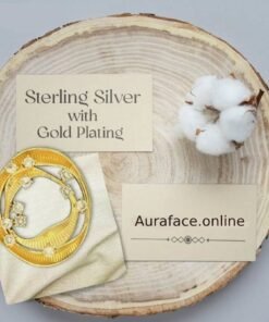 Sterling Silver Pendant with Gold Plating and white Crystals